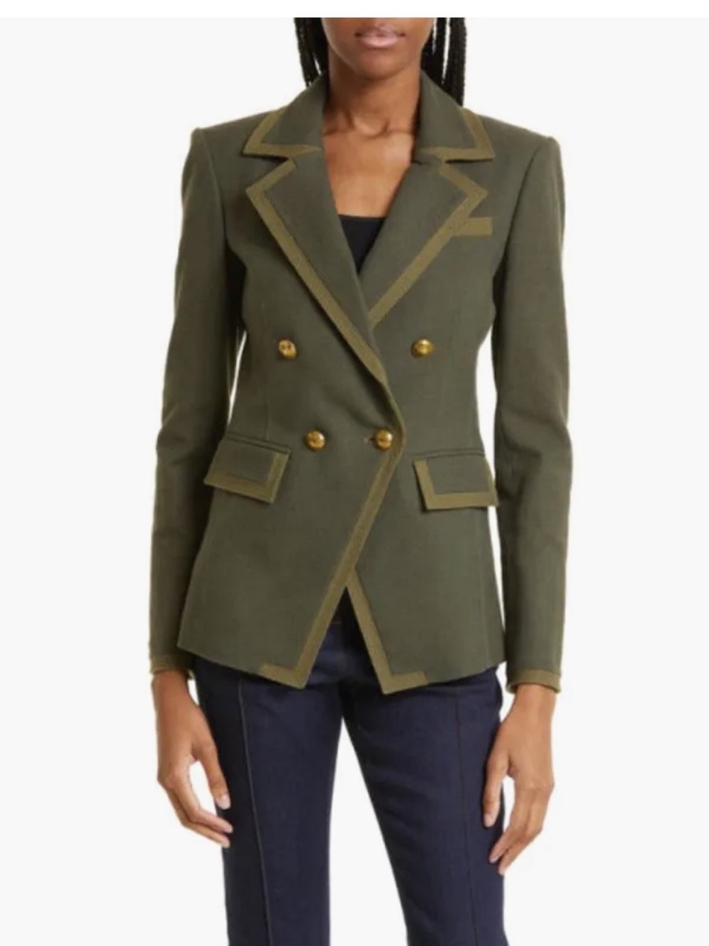 VERONICA BEARD Edison Dickey Blazer Jacket Loden/army Green Size 2 Designer Cott